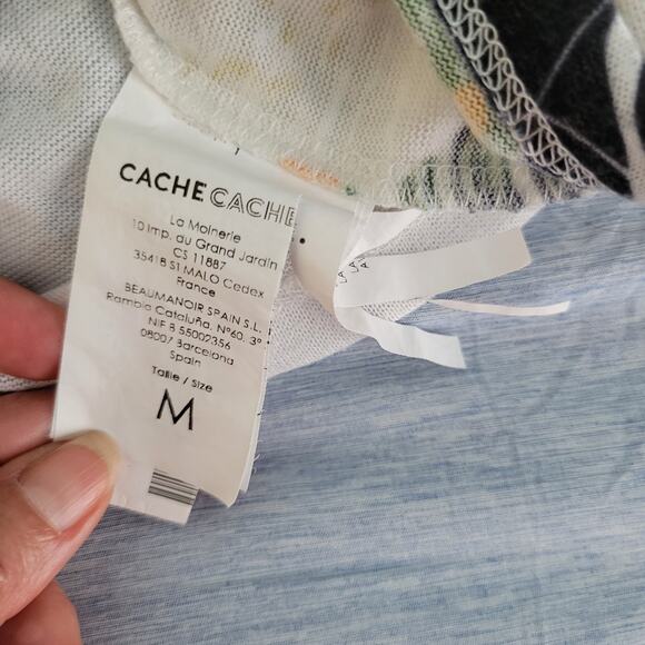 Cache Y2K Tropical Rainforest Flora& Jaguar Sweater Top MD Artsy Farm Rio Vibe - Picture 13 of 16